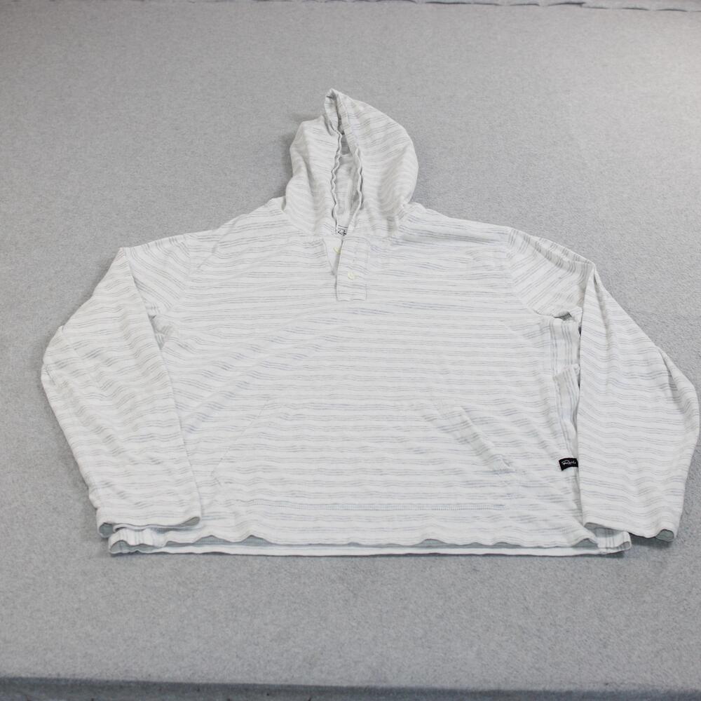Rails Shirt Women Medium White Weston Stripe Nautical Hooded Henley Coastal Boho
